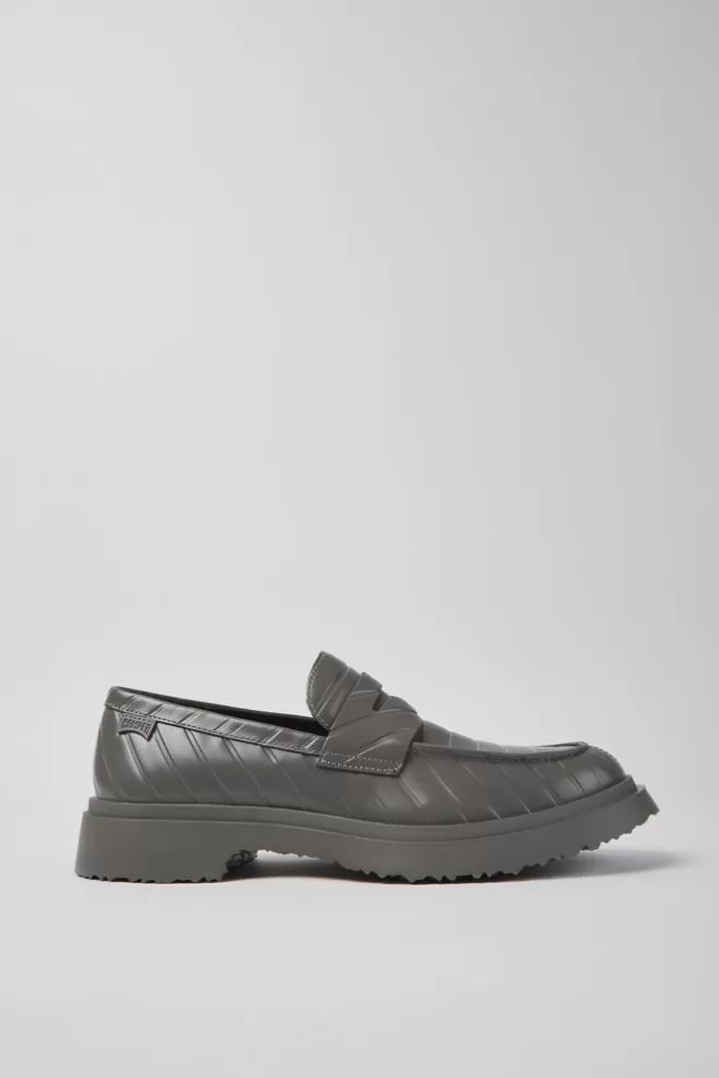 Zapatos De Vestir<Camper Mocasines Grises De Piel Para Hombre