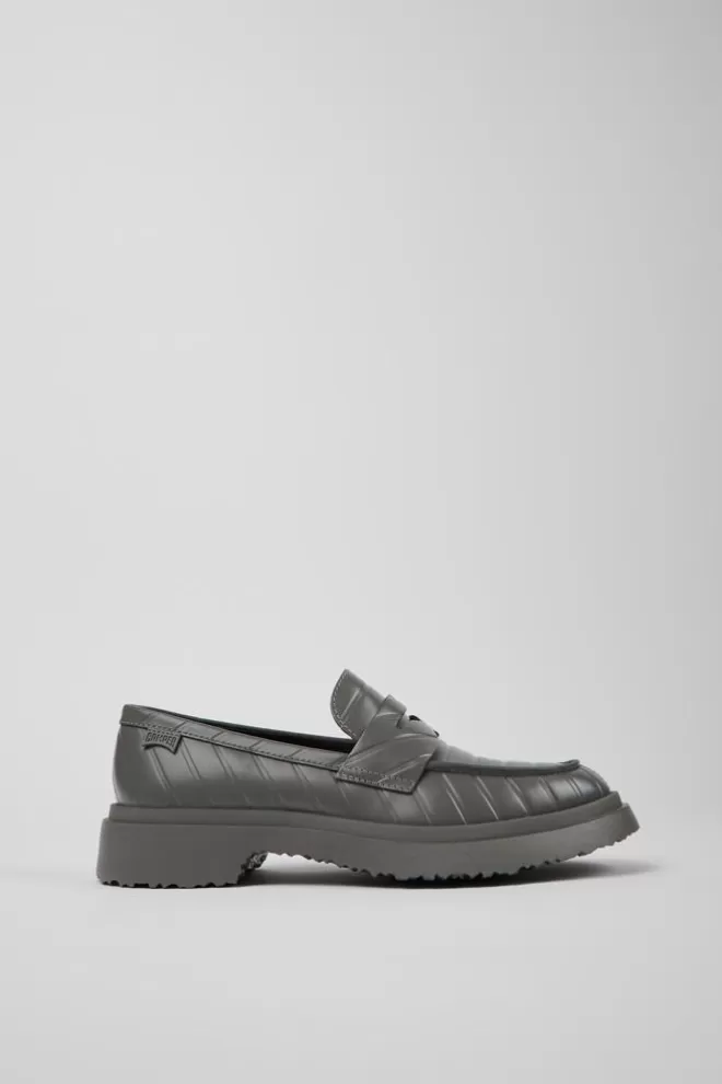 Zapatos De Vestir<Camper Mocasines Grises De Piel Para Mujer