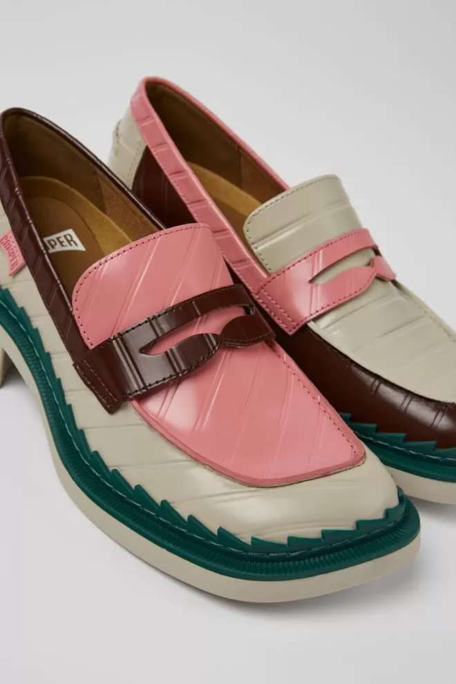 Zapatos De Vestir<Camper Mocasines Multicolores De Piel Para Mujer