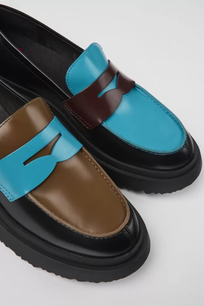 Zapatos De Vestir<Camper Mocasines Multicolores De Piel Para Mujer