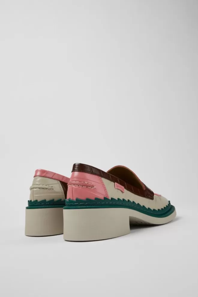 Zapatos De Vestir<Camper Mocasines Multicolores De Piel Para Mujer