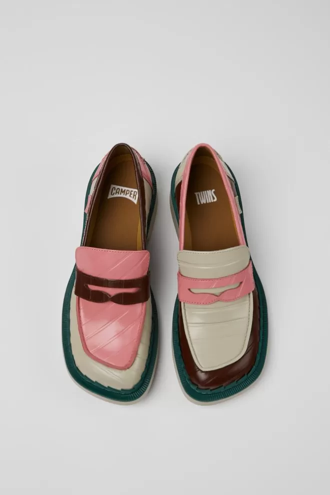 Zapatos De Vestir<Camper Mocasines Multicolores De Piel Para Mujer