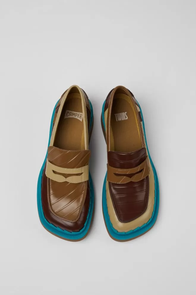 Zapatos De Vestir<Camper Mocasines Multicolores De Piel Para Mujer