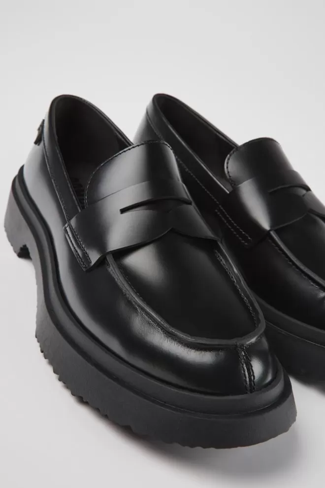 Zapatos De Vestir<Camper Mocasines Negros De Piel Para Mujer