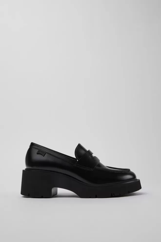 Zapatos De Vestir<Camper Mocasines Negros De Piel Para Mujer