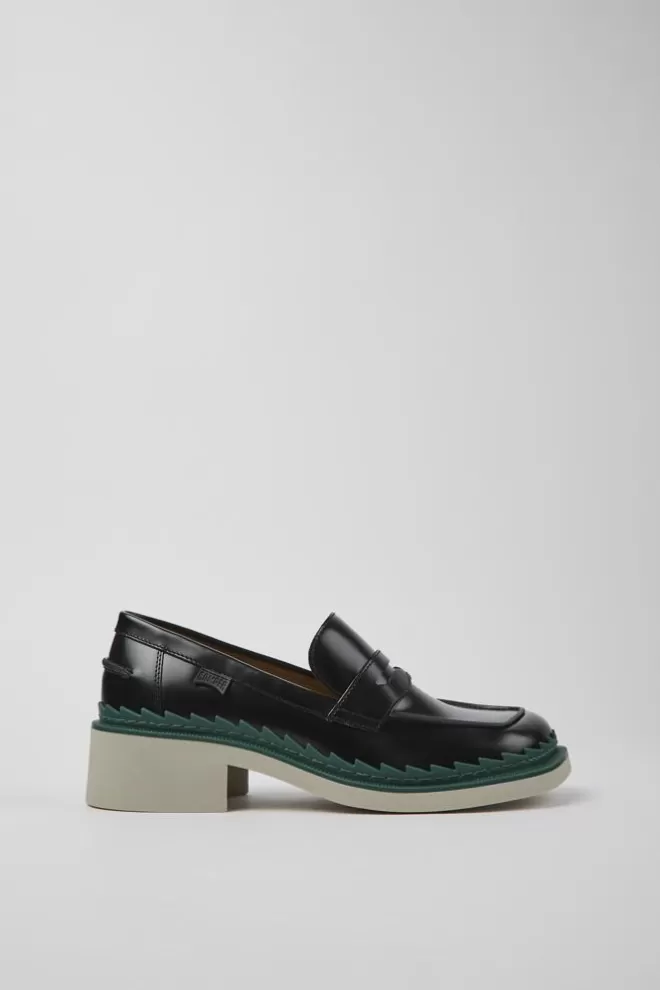 Zapatos De Vestir<Camper Mocasines Negros De Piel Para Mujer