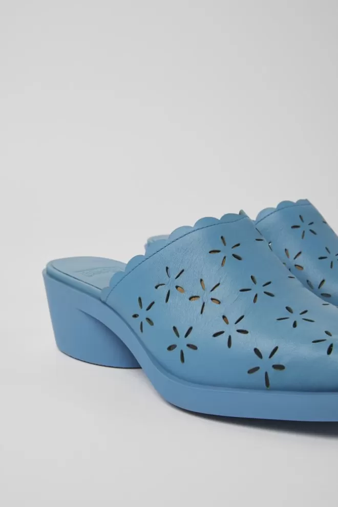 Zapatos De Vestir<Camper Mules Azules De Piel Para Mujer