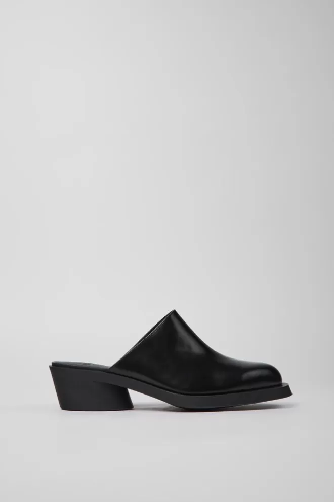 Zapatos De Tacon<Camper Mules Negros De Piel Para Mujer