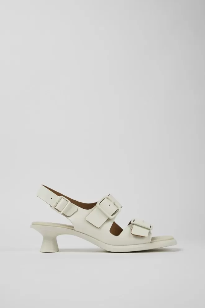 Sandalias<Camper Sandalia Con Dos Tiras De Piel Blanca Para Mujer