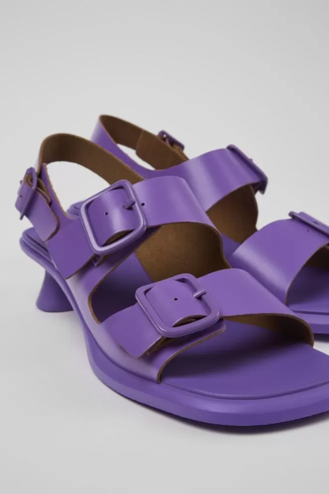 Sandalias<Camper Sandalia Con Dos Tiras De Piel Violeta Para Mujer