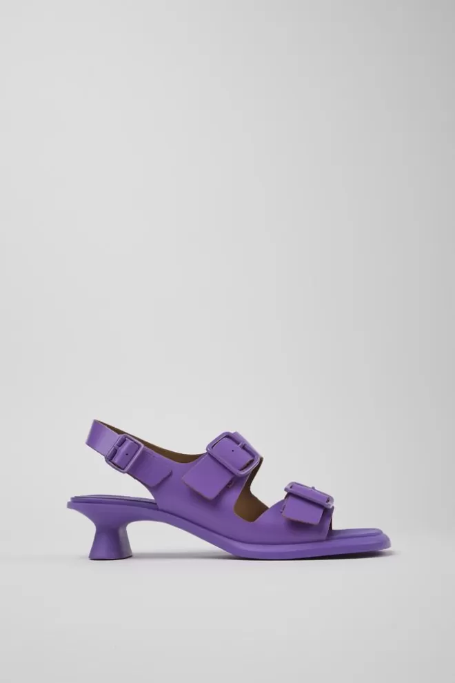 Sandalias<Camper Sandalia Con Dos Tiras De Piel Violeta Para Mujer