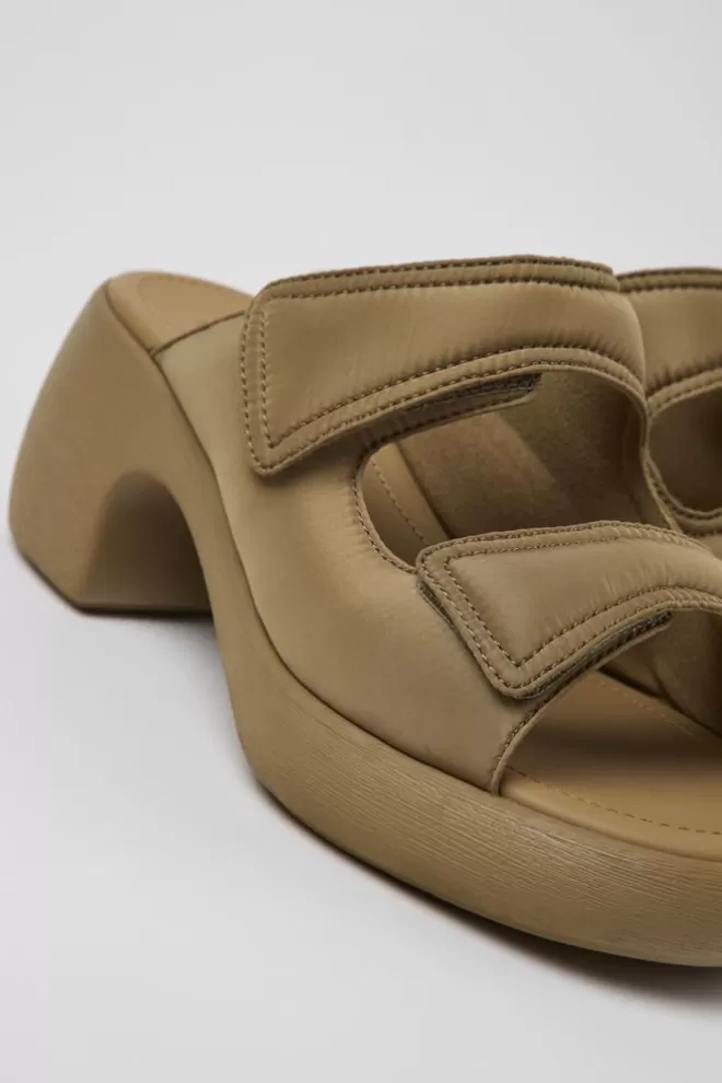 Sandalias<Camper Sandalia Con Dos Tiras De Tejido Marron Para Mujer