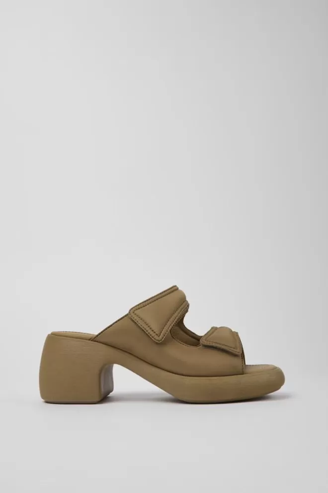 Sandalias<Camper Sandalia Con Dos Tiras De Tejido Marron Para Mujer