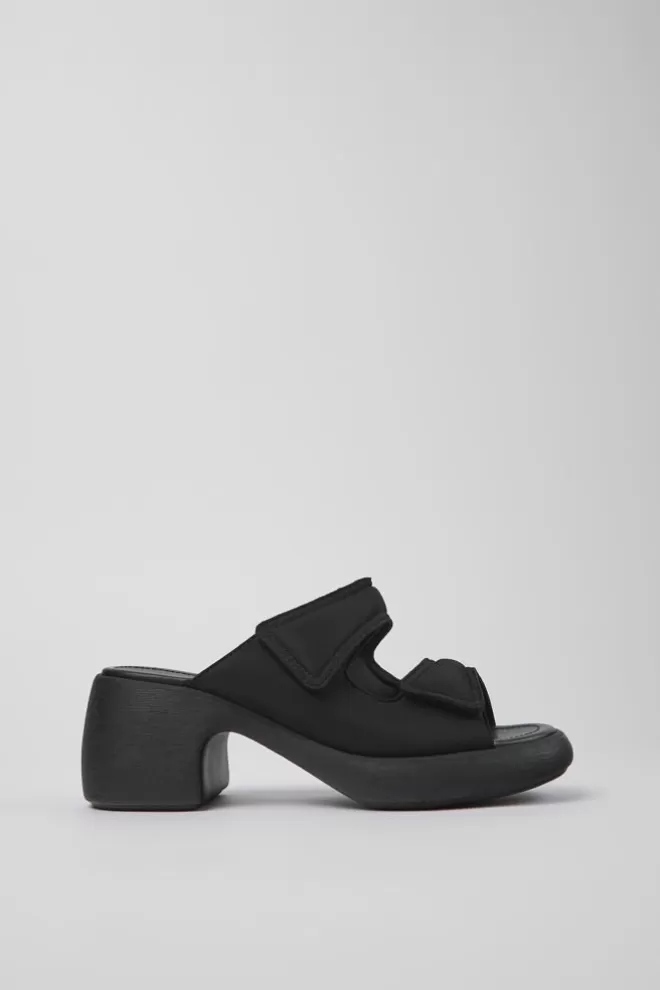 Sandalias<Camper Sandalia Con Dos Tiras De Tejido Negras Para Mujer