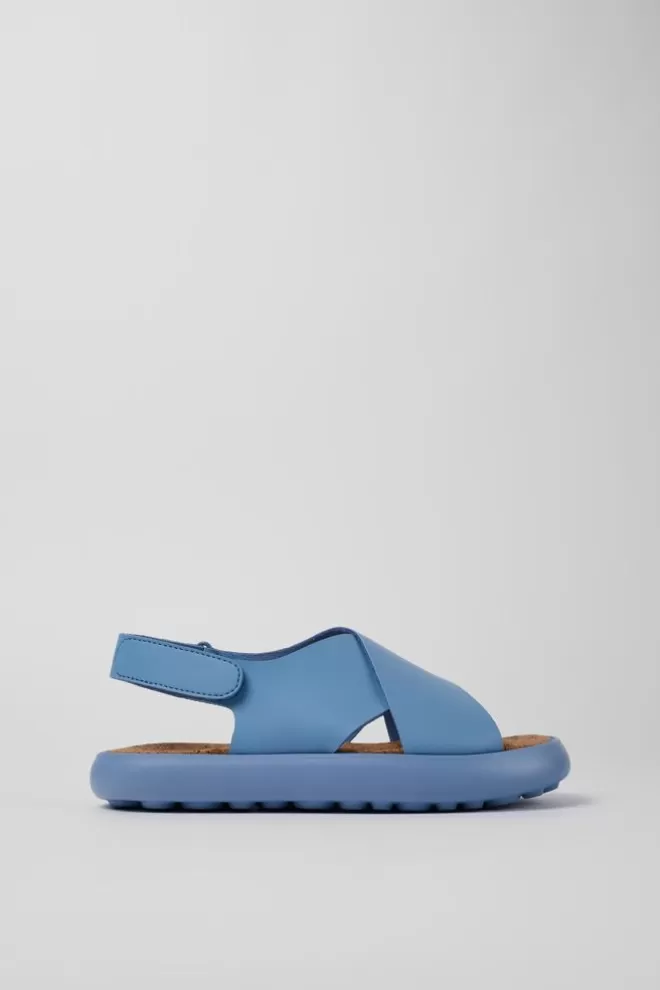 Sandalias<Camper Sandalia Con Tira Cruzada De Piel Azul Para Mujer