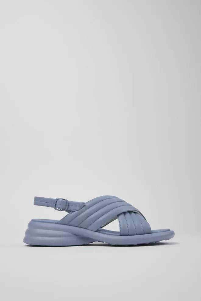 Sandalias<Camper Sandalia Con Tira Cruzada De Piel Azul Para Mujer