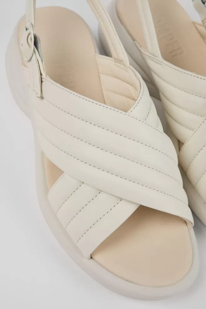 Sandalias<Camper Sandalia Con Tira Cruzada De Piel Para Mujer