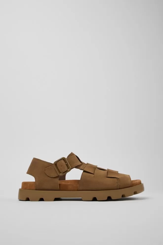 Sandalias<Camper Sandalia De Nobuk Marron Para Hombre