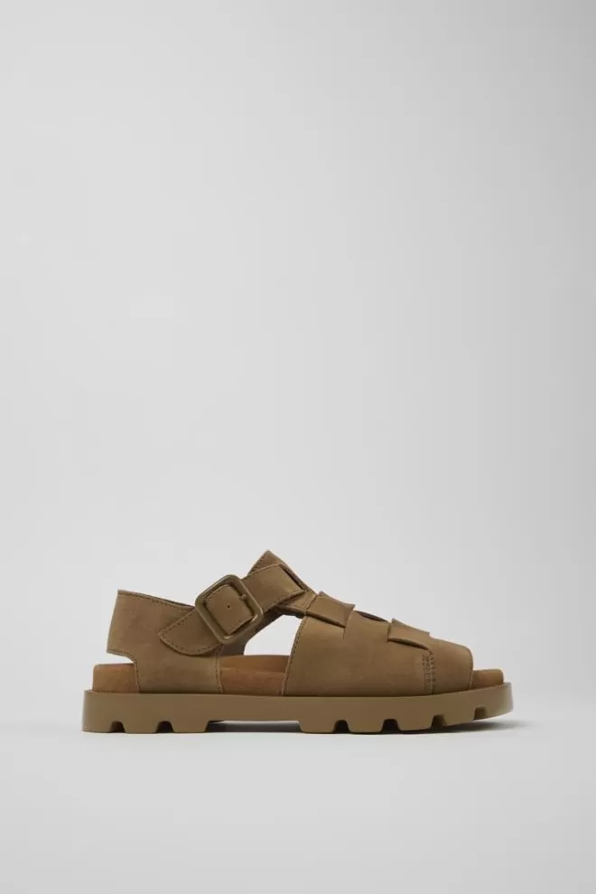 Sandalias<Camper Sandalia De Nobuk Marron Para Mujer