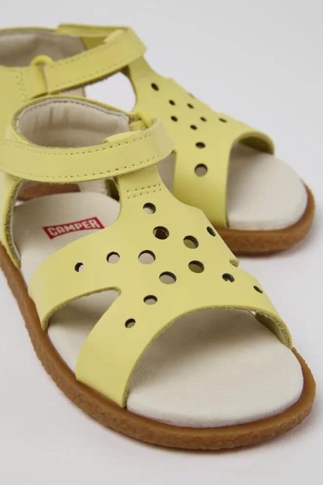 Sandalias<Camper Sandalia De Piel Amarilla