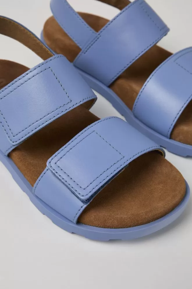 Sandalias<Camper Sandalia De Piel Azul Con Dos Tiras