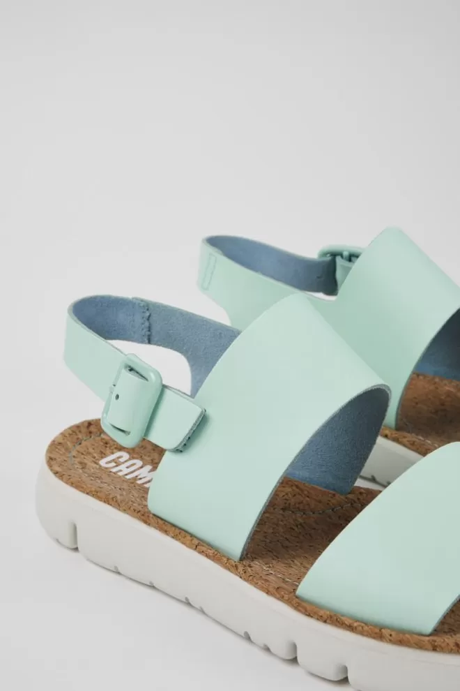 Sandalias<Camper Sandalia De Piel Azul Para Mujer