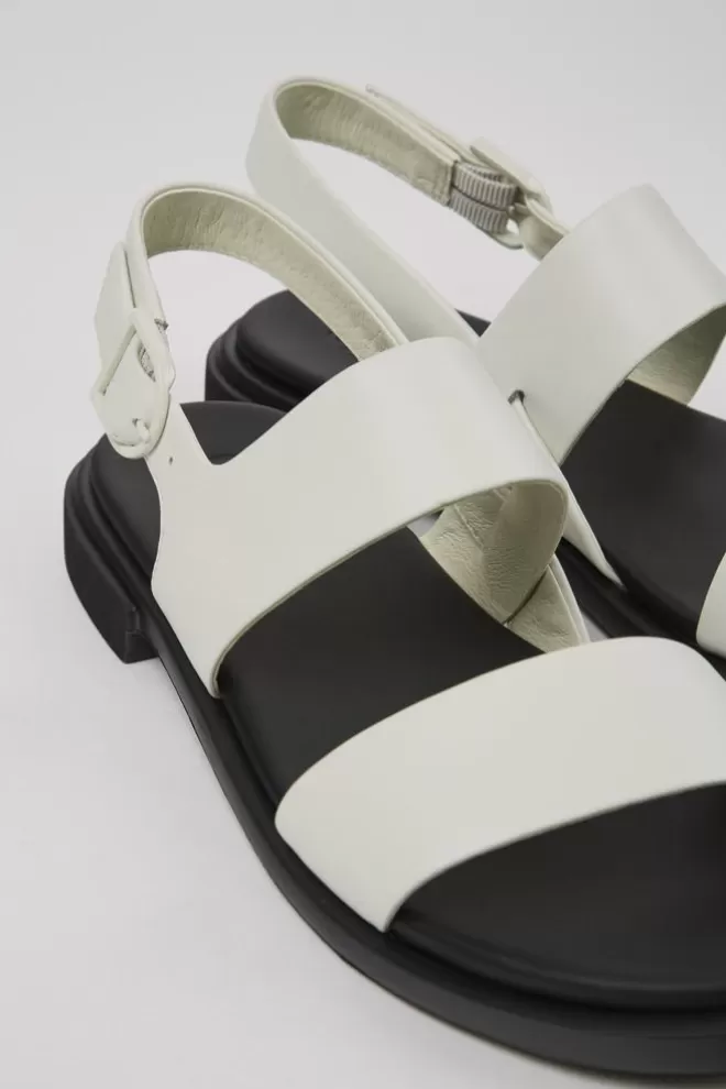 Sandalias<Camper Sandalia De Piel Blanca Para Mujer