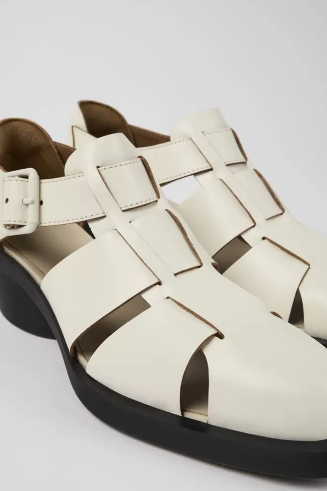 Zapatos De Vestir<Camper Sandalia De Piel Blanca Para Mujer