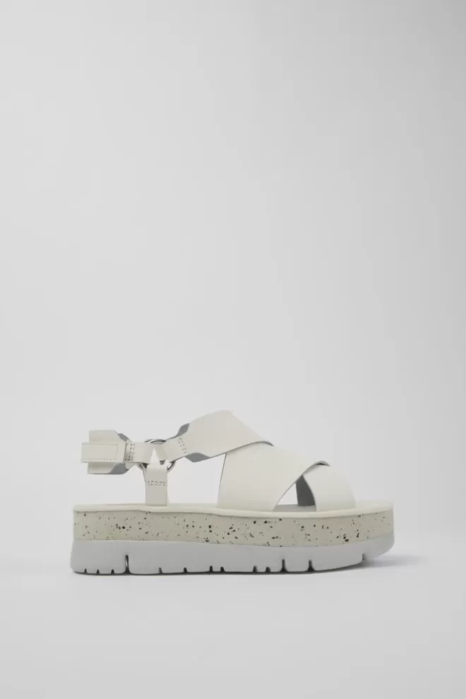 Sandalias<Camper Sandalia De Piel Blanca Para Mujer