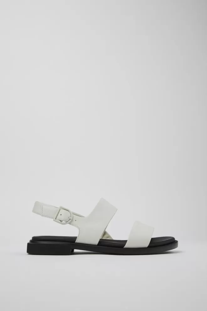 Sandalias<Camper Sandalia De Piel Blanca Para Mujer