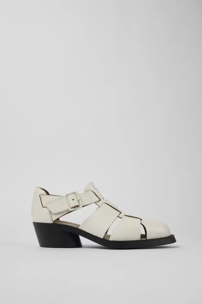 Zapatos De Vestir<Camper Sandalia De Piel Blanca Para Mujer