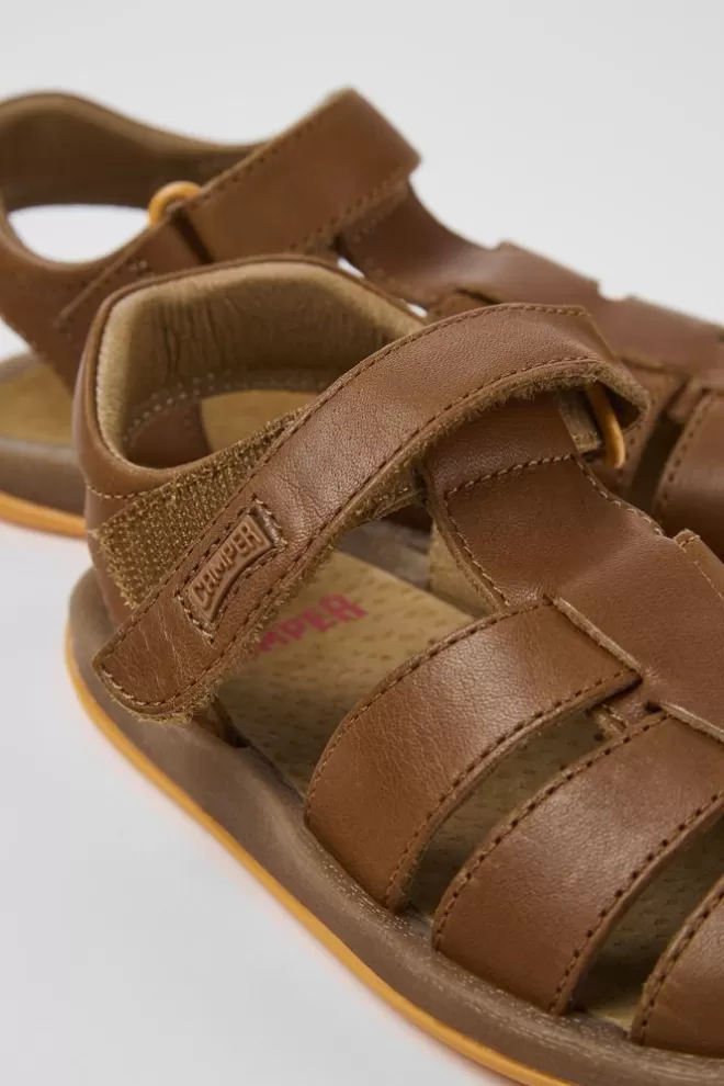 Sandalias<Camper Sandalia De Piel Marron