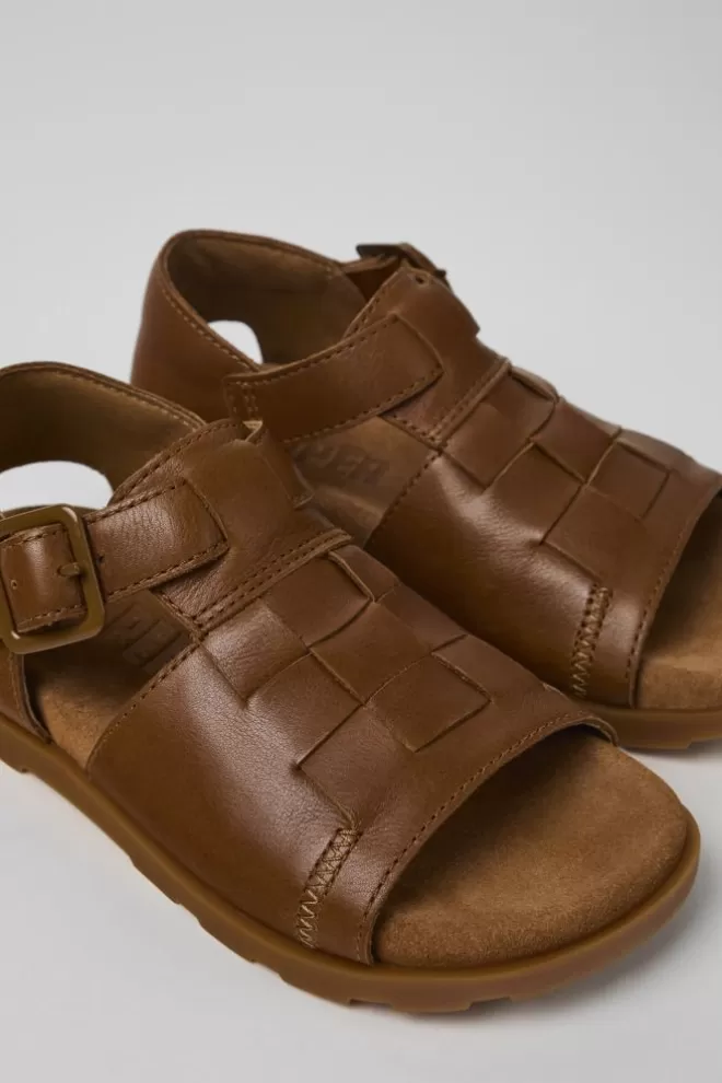 Sandalias<Camper Sandalia De Piel Marron