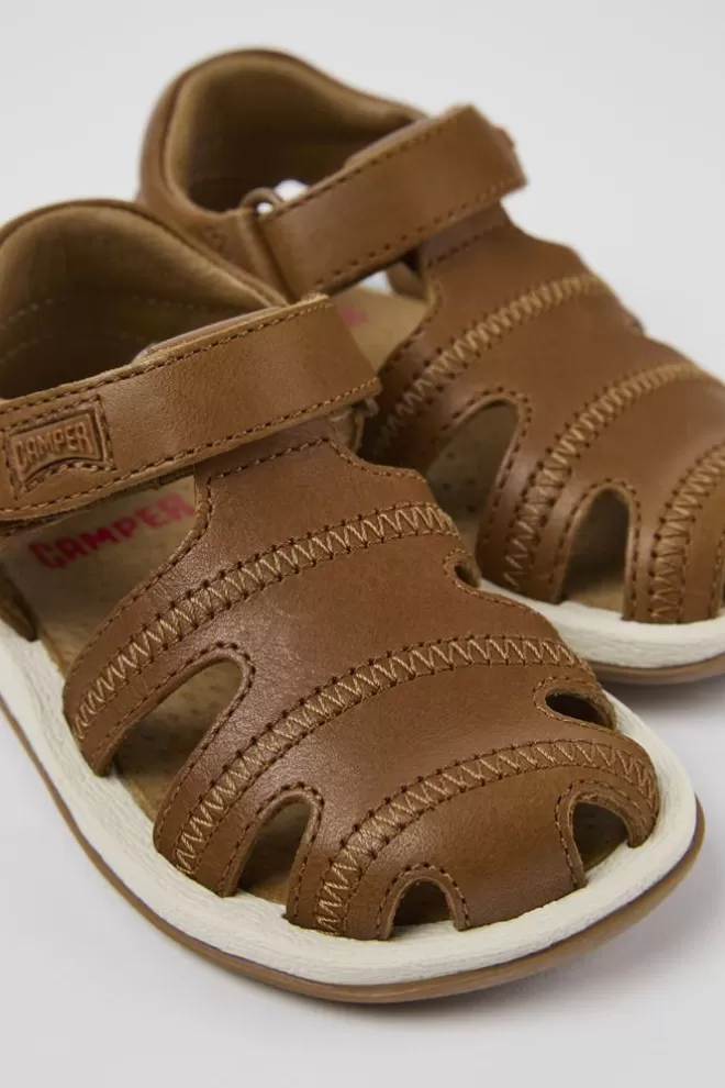 Sandalias<Camper Sandalia De Piel Marron