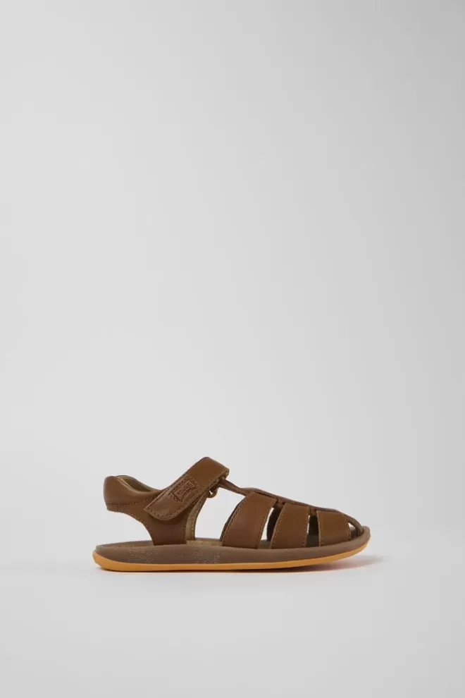 Sandalias<Camper Sandalia De Piel Marron