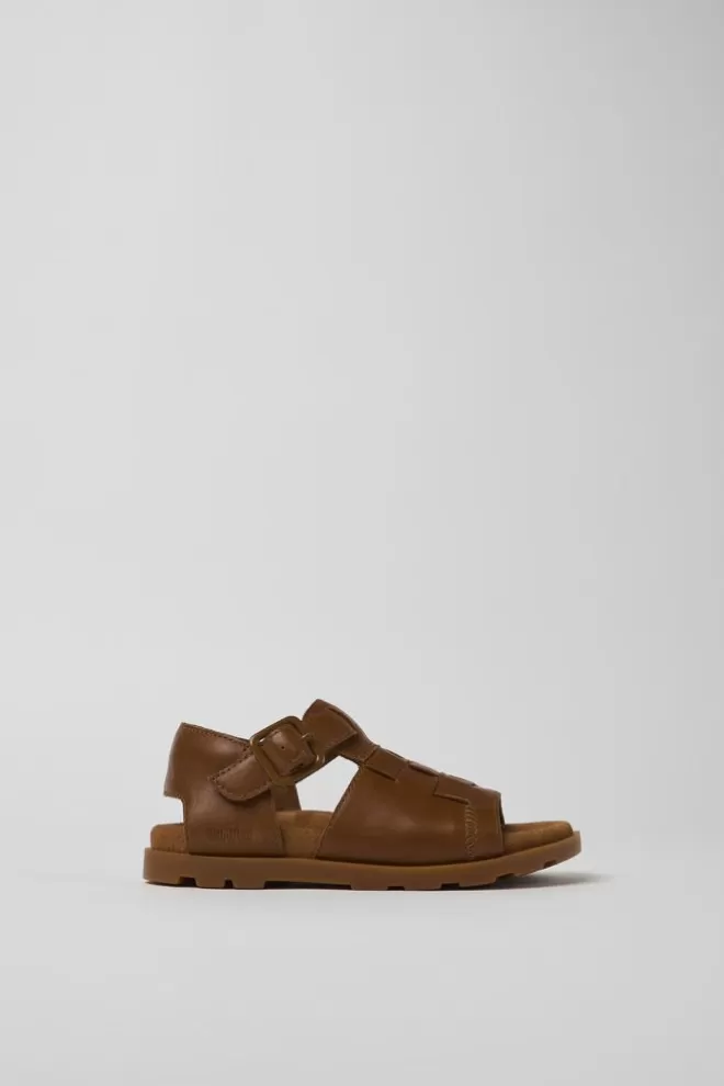 Sandalias<Camper Sandalia De Piel Marron