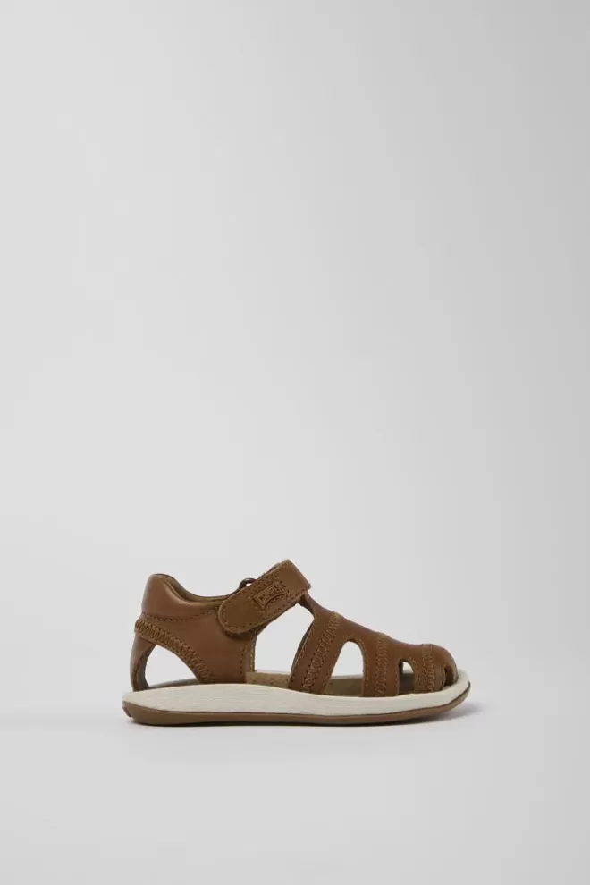 Sandalias<Camper Sandalia De Piel Marron