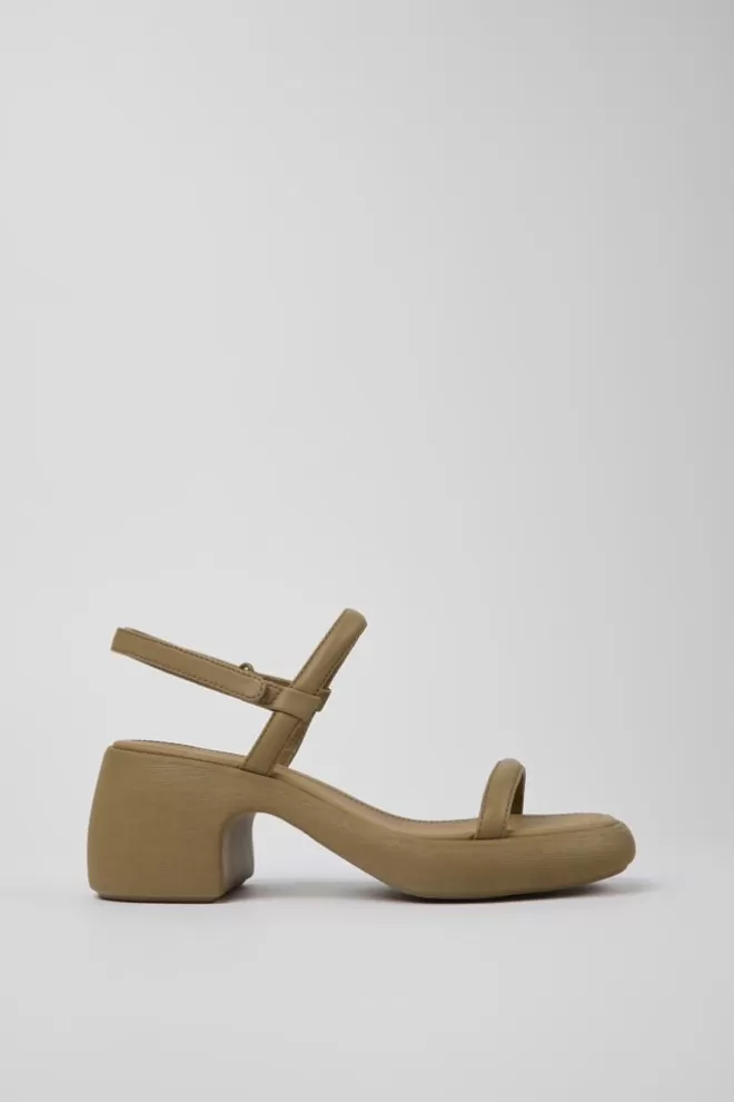 Sandalias<Camper Sandalia De Piel Marron Para Mujer