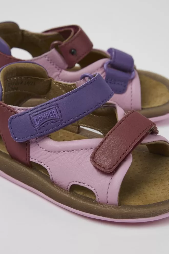Sandalias<Camper Sandalia De Piel Multicolor Con Dos Tiras
