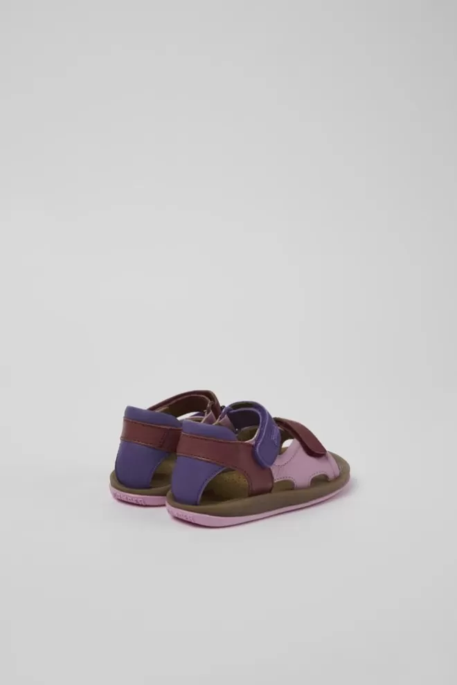Sandalias<Camper Sandalia De Piel Multicolor Con Dos Tiras