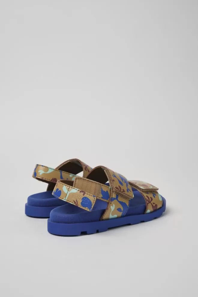 Sandalias<Camper Sandalia De Piel Multicolor Con Dos Tiras