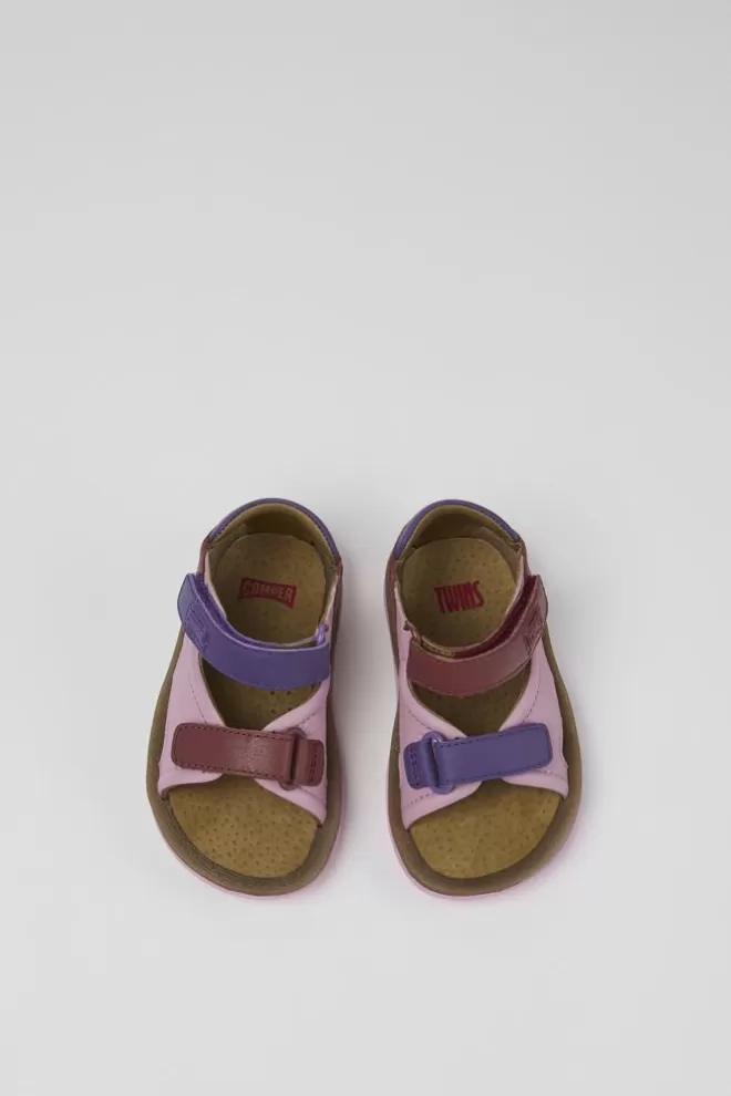 Sandalias<Camper Sandalia De Piel Multicolor Con Dos Tiras