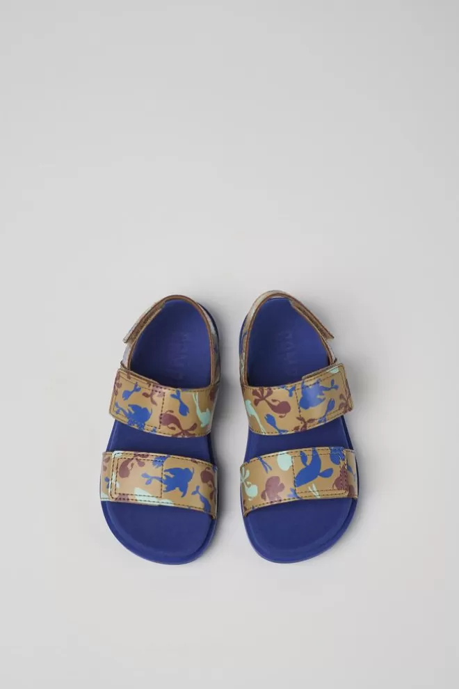 Sandalias<Camper Sandalia De Piel Multicolor Con Dos Tiras