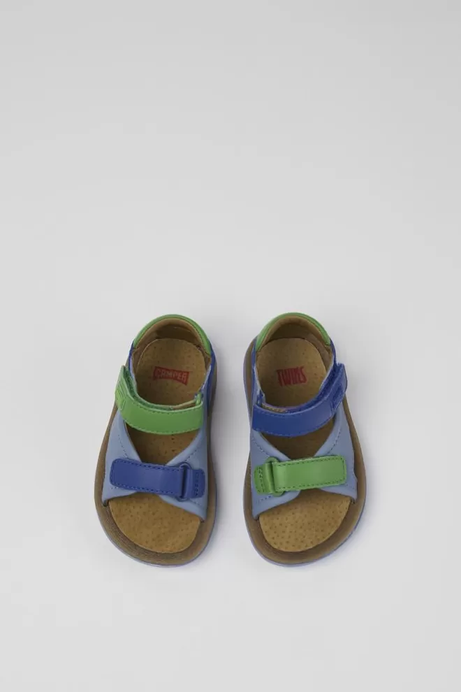 Sandalias<Camper Sandalia De Piel Multicolor Con Dos Tiras
