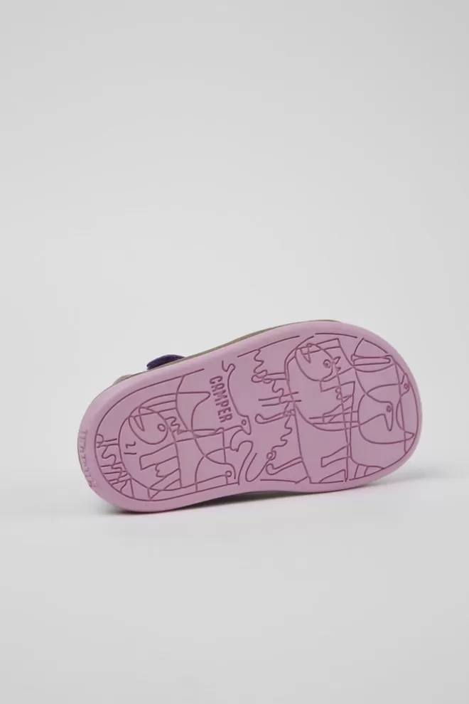 Sandalias<Camper Sandalia De Piel Multicolor Con Dos Tiras