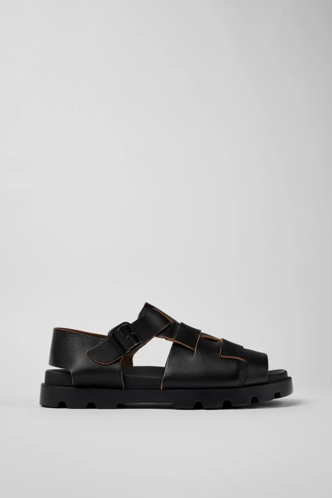 Sandalias<Camper Sandalia De Piel Negra Para Hombre