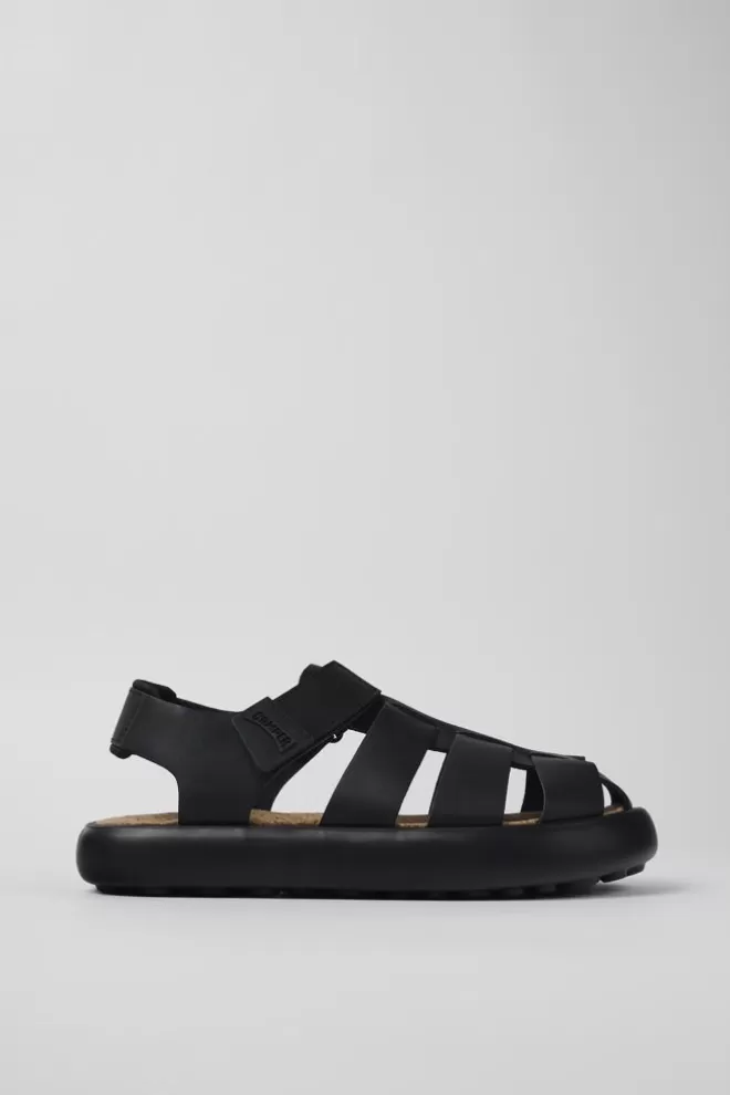 Sandalias<Camper Sandalia De Piel Negra Para Hombre