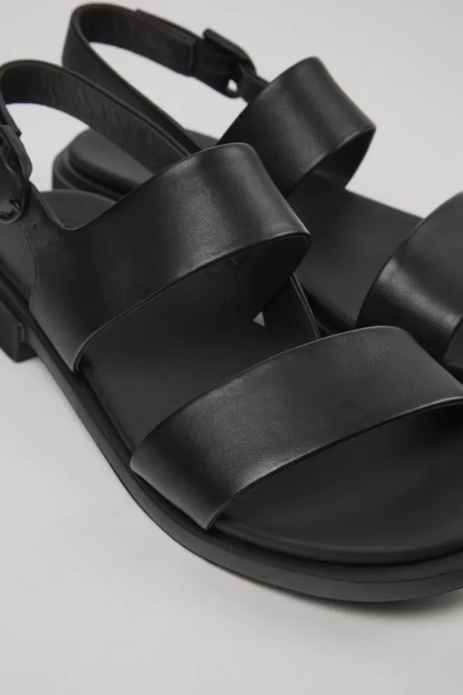 Sandalias<Camper Sandalia De Piel Negra Para Mujer