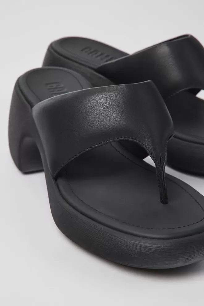 Sandalias<Camper Sandalia De Piel Negra Para Mujer