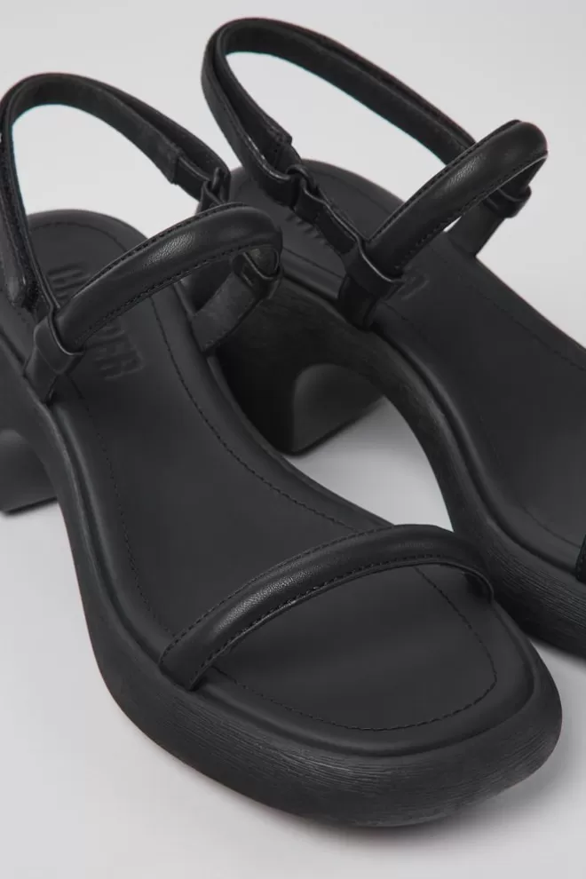 Sandalias<Camper Sandalia De Piel Negra Para Mujer